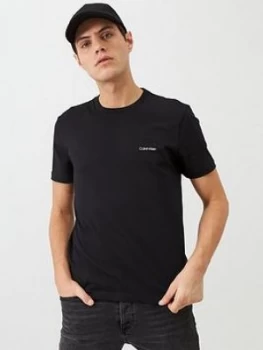 Calvin Klein Chest Logo T-Shirt - Black, Size 2XL, Men