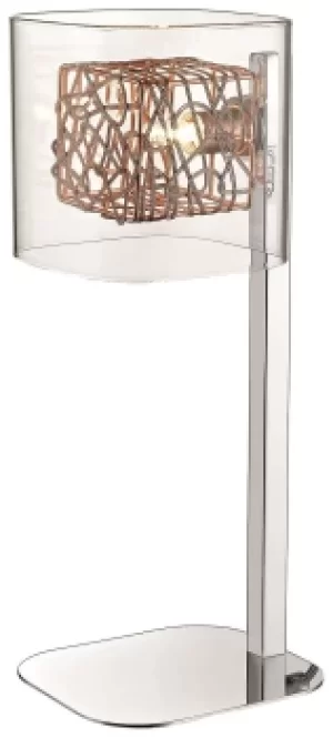 Spring Table Lamp Mesh Chrome, Copper and Glass, G9