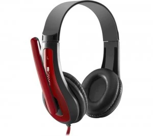 CANYON CNS-CHSC1BR Headset - Black & Red, Black
