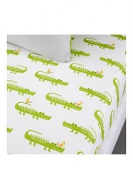 Cosatto Cosatto Crocodile Smiles Twin Pack Fitted Sheet - Junior, Grey, Size Single