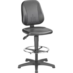 Industrial swivel chair with gas-lift height adjustment