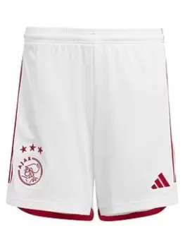 Adidas Ajax Junior 23/24 Home Stadium Shorts, White, Size 11-12 Years