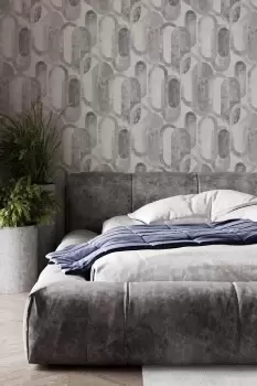Sublime Oval Shapes Grey Geometric Wallpaper