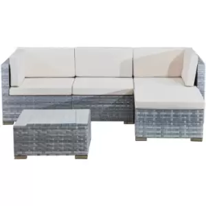 4 seats outdoor sofa rattan garden furniture set - Light grey - cannes - Grey