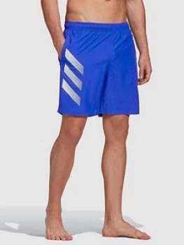 Adidas 3-Stripe Swim Shorts - Blue, Size 26, Men