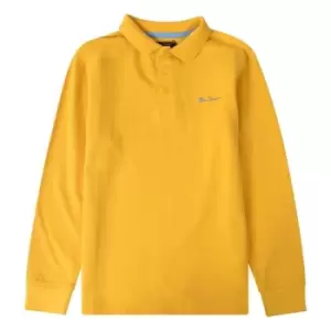 Ben Sherman Long Sleeve Print Polo Shirt Infant Boys - Yellow