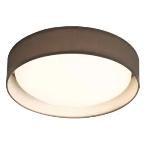 Gianna LED Round Flush Ceiling Light White with Grey Shade