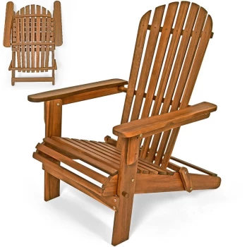 Deuba - Adirondack Sun Lounger Wooden Garden Patio Outdoor Chair Seat Wood