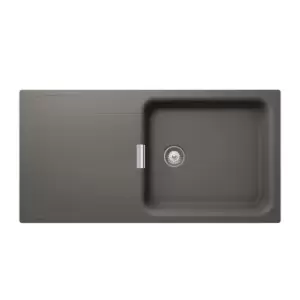 Single Bowl Inset Grey Granite Kitchen Sink with Reversible Drainer - Rangemaster Schock Wembley D-100L