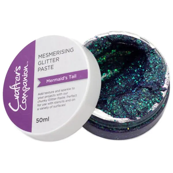 Crafter's Comanion Holographic Glitter Texture Paste 50ml Teal Mesmerising Mermaid's Tail