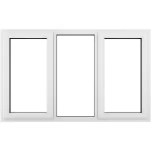 Crystal Casement uPVC Window Left & Right Hand Opening Fixed Centre 1770mm x 1040mm Clear Double Glazing in White