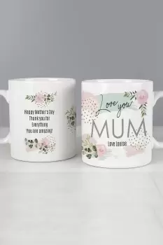 Personalised Abstract Rose Mug - Ceramic