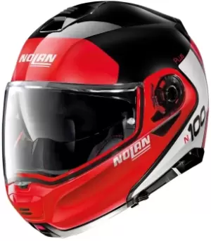 Nolan N100-5 Plus Destinctive N-Com Helmet, black-white-red, Size L, black-white-red, Size L