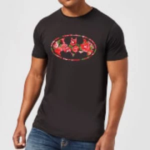 DC Comics Floral Batman Logo T-Shirt - Black
