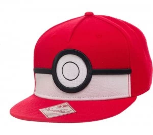 Pokemon 3D Poke Ball Snapback Cap - Red