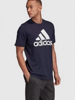adidas Badge Of Sport T-Shirt - Navy, Size L, Men