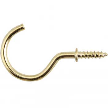 Select Hardware Cup Hooks Electro Brass Shouldered 20mm 20 Pack