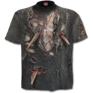 Zombie Wrap Allover Mens Small T-Shirt - Black