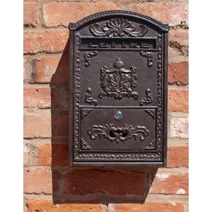 Cast Iron and Wooden Wall Mounted Post Box