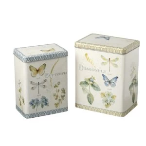 Butterfly and Dragonfly Design Storage Boxes Set of 2 By Heaven Sends