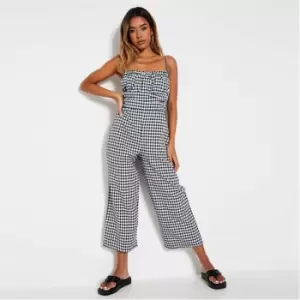 I Saw It First Ruched Bust Cami Strap Culotte Jumpsuit - Black