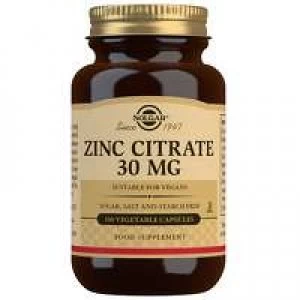 Solgar Minerals Solgar Zinc Citrate 30 mg Vegetable Capsules x 100