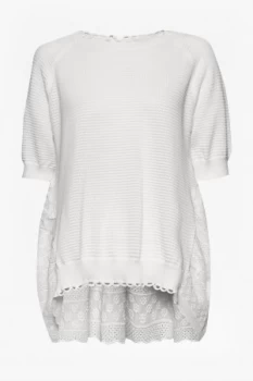 French Connection Celia Scallop Knitted Jumper White
