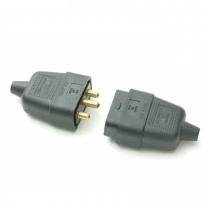 SMJ 10Amp 3Pin Rubber Plug and Socket 240v