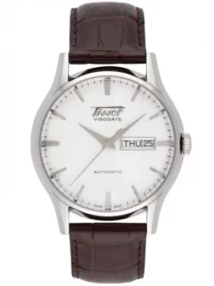 Tissot Mens Heritage Visodate Automatic White Dial Brown Leather...