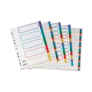 Concord Plastic Index Polypropylene 120 Micron Europunched 1-10 A4 Assorted Ref 66399