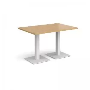 Brescia rectangular dining table with flat square white bases 1200mm x