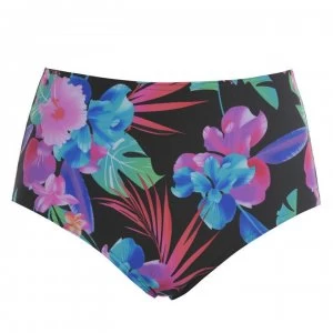 Figleaves Bora Bora High Waist Bikini Briefs - BLACK TROPICAL