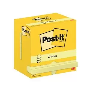 Post-it Z-Notes 76x127mm 100 Sheets Canary Yellow Pack of 12 R350 CY