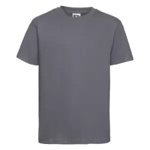 Russell Childrens/Kids Slim Short Sleeve T-Shirt (9-10 Years) (Convoy Grey)