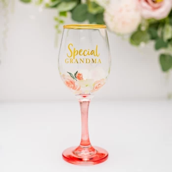 Peaches & Cream Wine Glass - Grandma