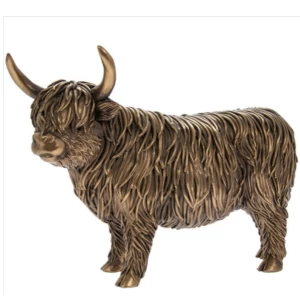 Reflections Bronzed Highland Cow Figurine By Lesser & Pavey