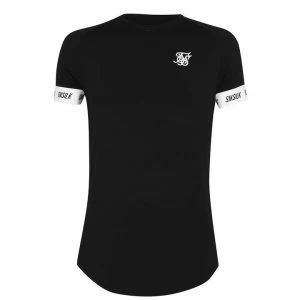 SikSilk Raglan T Shirt - Black
