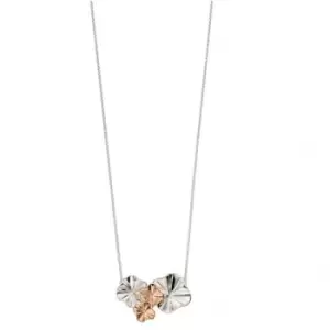 Elements Silver Ruffle Design Rose Gold Plate Plain Silver Necklace N4173