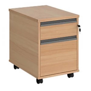 Dams International Mobile Pedestal with 1 Lockable Shallow Drawer and 1 Filing Drawer Wood Contract 25 426 x 600 x 567mm Beech