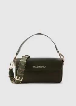 Valentino Bags Womens Alexia Crossbody Bag With Metal Logo Strap In Militare
