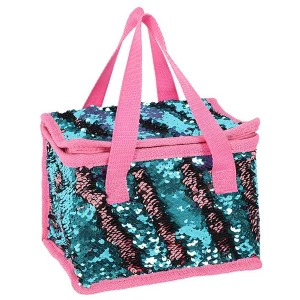 Blue and Pink Reversible Sequin Cooler Bag