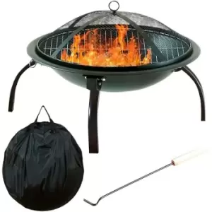 Neo Black Garden Steel Fire Pit Outdoor Heater with Cover