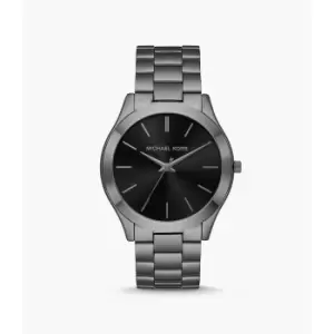 Michael Kors Mens Slim Runway Three-Hand Stainless Steel Watch And Wallet Gift Set - Gunmetal