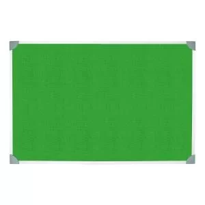 Green Felt Noticeboard 900x600mm Aluminium Frame 943402