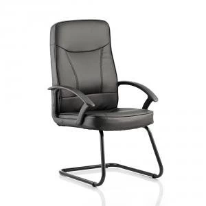 Trexus Blitz Cantilever Chair With Arms Black Bonded Leather Black Ref