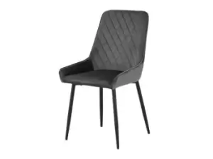 Seconique Avery Set of 2 Grey Velvet Dining Chairs