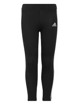 Adidas Younger Girls 3 Stripe Essentials Leggings - Black/White