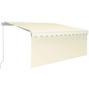 Manual Retractable Awning with Blind&LED 3x2.5m Cream vidaXL - Cream