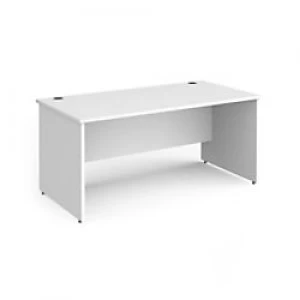 Dams International Rectangular Straight Desk with White MFC Top and Silver Frame Panel Legs Contract 25 1600 x 800 x 725mm