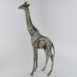 Antique Silver Large Standing Giraffe Ornament